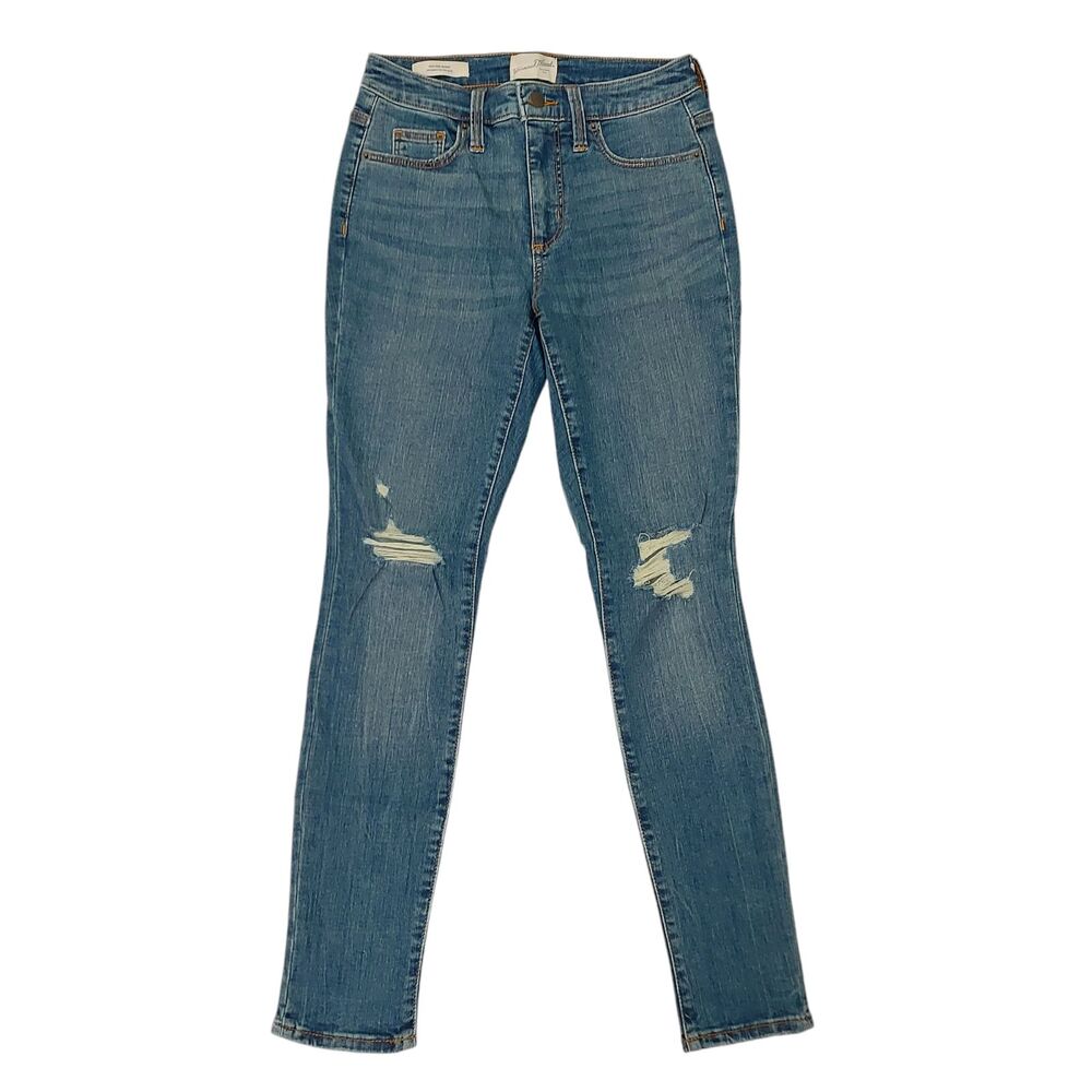 Universal Thread High Rise Skinny Jeans Womens 0/25 Blue Distressed Stretch